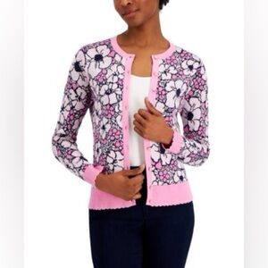 Floral Jacquard Cardigan, Created for Macy's. XL NWOT